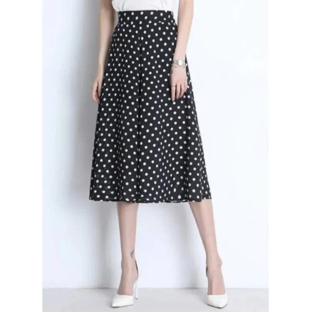 3/$50 Vintage IVIVI Retro Dot A-line Midi Skirt SZ L